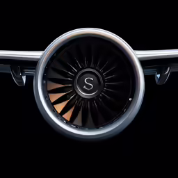 an airplane front landing wheel with spokes and tires