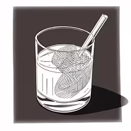 a cup filled with liquid and a spoon