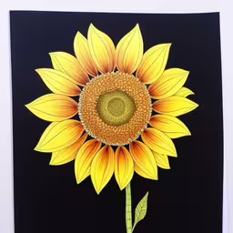 a picture of a yellow flower on black