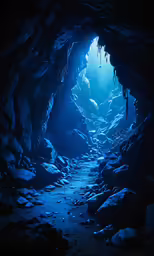 an empty cave with no people or things in it