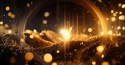 a camera lens being used on top of a rock