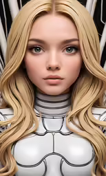 a woman with blonde hair standing in front of the iron throne