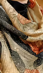 a close up of a pattern on the fabric