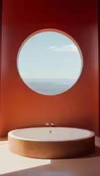 a round window that has some kind of sky in it
