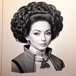 a drawing of the woman from tv, from left to right, is shown