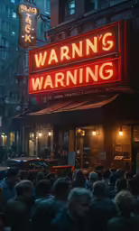 a group of people standing around outside a building