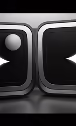 two speakers are shown on a dark surface