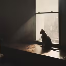 a cat sitting on the edge of a window sill