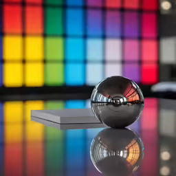 a glass ball sitting on top of a table