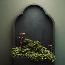 this is a wall planter with a green plant