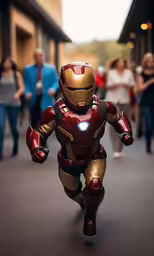 a statue of the avengers running in a parade