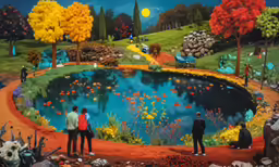 two people are looking at the scenery of a scenic park
