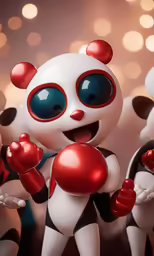 a close up of a toy figure near many other figures