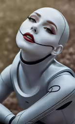 an image of a woman with a weird face