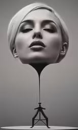a woman with a short pimpy haircut has the surreal look