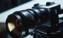 a camera that is sitting on a stand