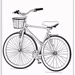 an illustration of a bicycle with basket on it