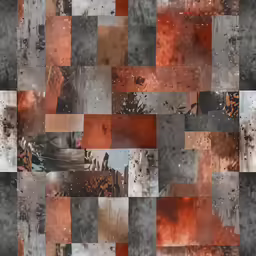 a close up image of multiple images with orange and grey colors