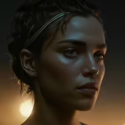a woman with her eyes shut and some light coming from behind
