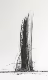 the sculpture is covered in large branches