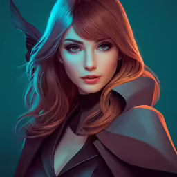 a digital painting of a young woman wearing angel wings