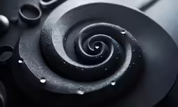 there are two circles in this machine that has a spiral on it