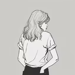 a woman standing on the floor wearing high waisted black pants