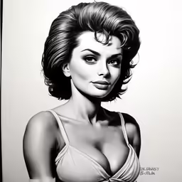 a portrait of a woman in a bra with black ink