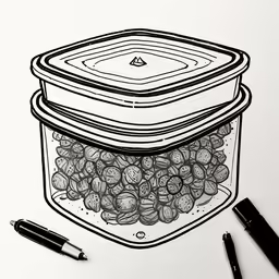 a drawing of a jar with spices on the bottom