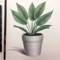 a plant that is in a pot next to some marker pens