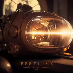 the headlight of an electric lamp in a dark room