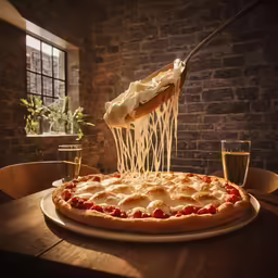someone is pouring a fork over a pizza