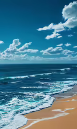 the waves rolled in to the shore along a sandy beach