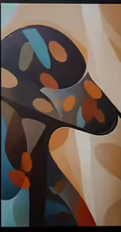 abstract shapes that look like a tree with brown spots