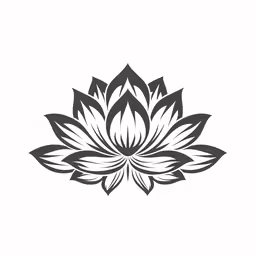 an abstract lotus flower tattoo design in black and white,a lotus flower that is black and white
