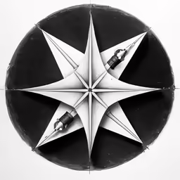 a pen is resting in an inverted design