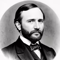 a very old photo of a well dressed man