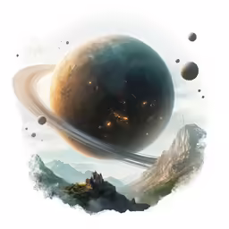 some sort of strange planets flying around