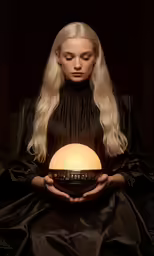 a girl sitting down while holding a clock
