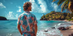 a man looking out to sea on a beach,man standing on the beach looking out at the ocean