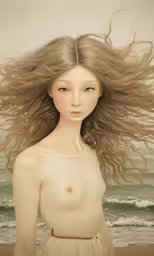 this is a digital painting of a beautiful woman