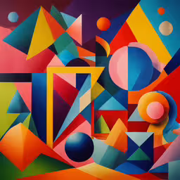 colorful, abstract painting with bright colors and shapes,an artistic painting, with bright colors and shapes