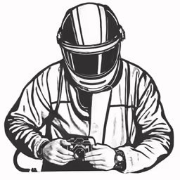 a person with a helmet on holding a camera