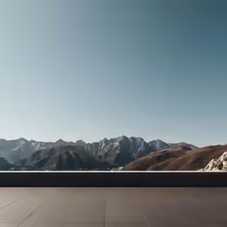 a mountain view in the background with a sky