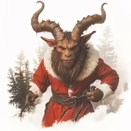 an image of a cartoon of a horned santa clause