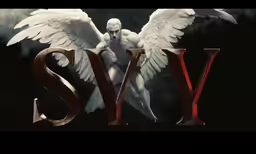 the tys font is on a black background