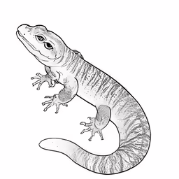 a black and white image of a lizard