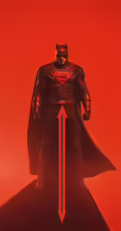 a picture of batman on a red background