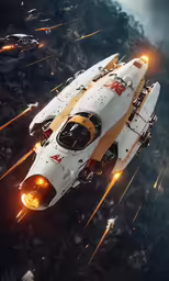 an old school aircraft flies through the air