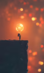 the light bulb is shining brightly over the area